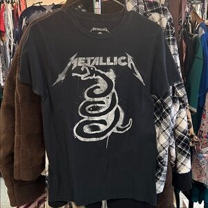 Cotton t-shirt, Metallica Black Album Snake graphic, size SM